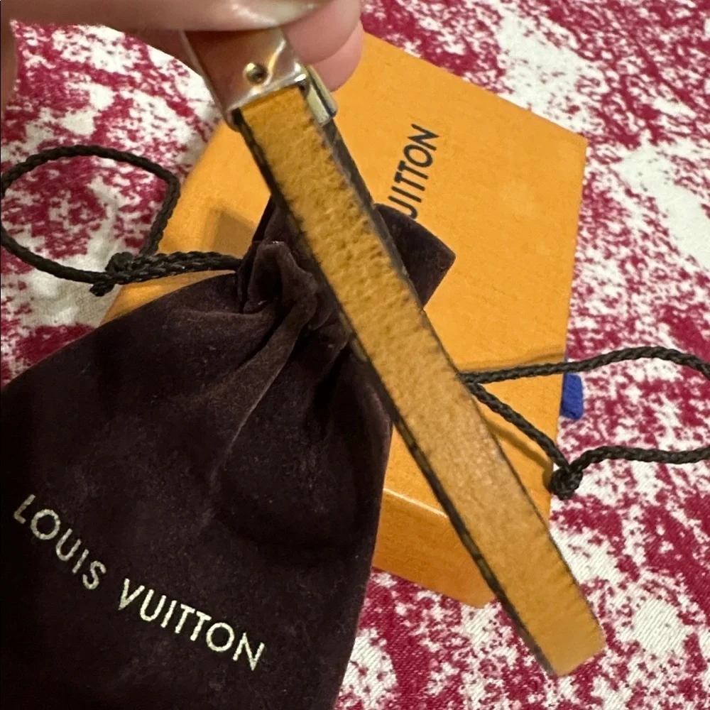 Louis Vuitton Brown Bracelet with Gold Heart Lock